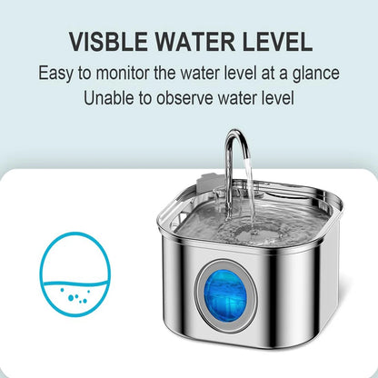 2.2L Stainless Steel Pet Water Fountain