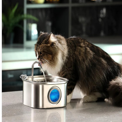 2.2L Stainless Steel Pet Water Fountain