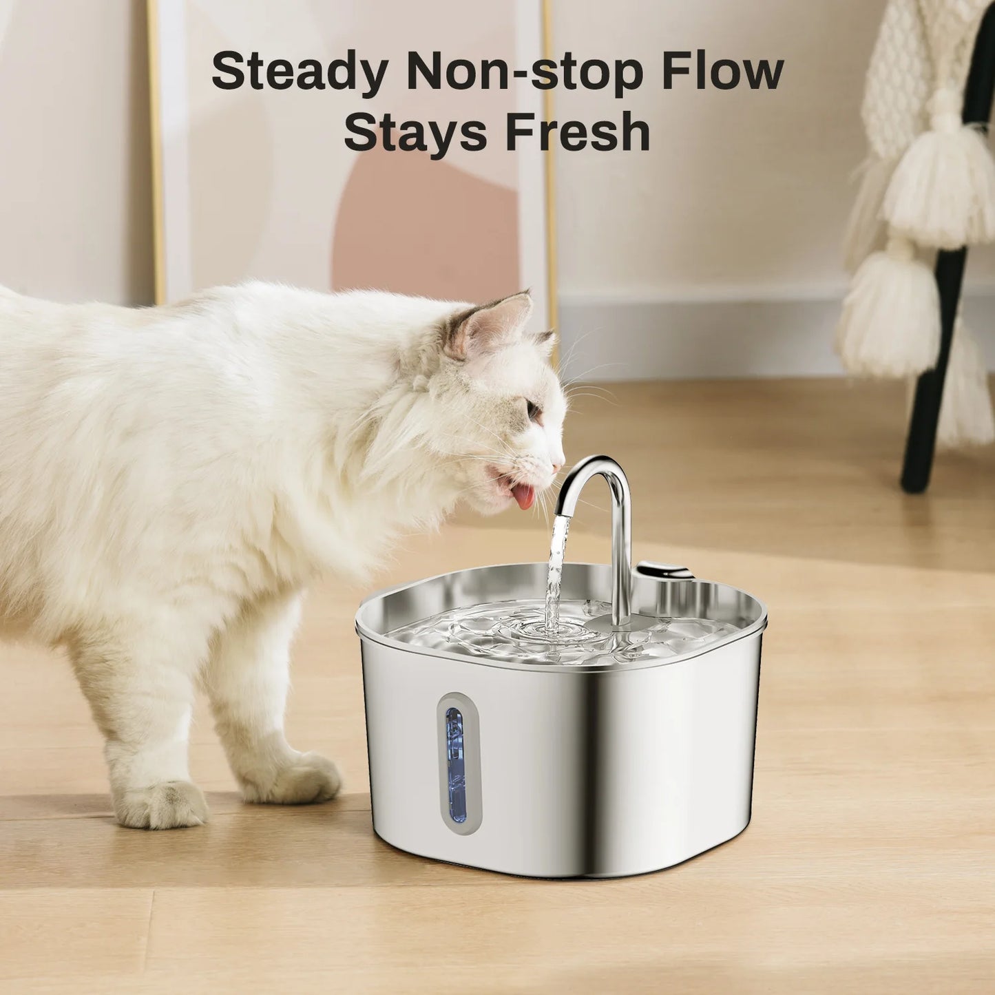 2.2L Stainless Steel Pet Water Fountain