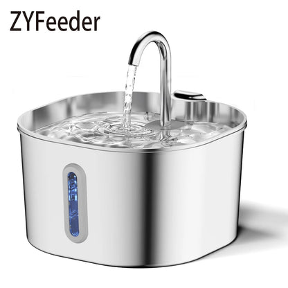 2.2L Stainless Steel Pet Water Fountain